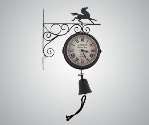 Часы на кронштейне с термометром