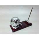 Прибор настольный (часы, термометр, гидрометр, ручка) ЧАС. механизм Япония батарейка LR626