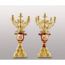 Канделябры ''Венера'' 2шт (бронза/Лиможский-красный)